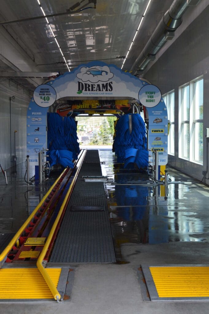 Inside the soft touch conveyor car wash